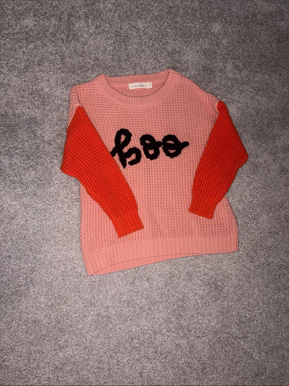 Nora Madison Girls Halloween Boo Knit Sweater, size 5-6 years